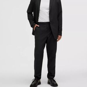 Lululemon MEN New Venture Classic-Tapered Fit Pique Trouser In Black Size S/P